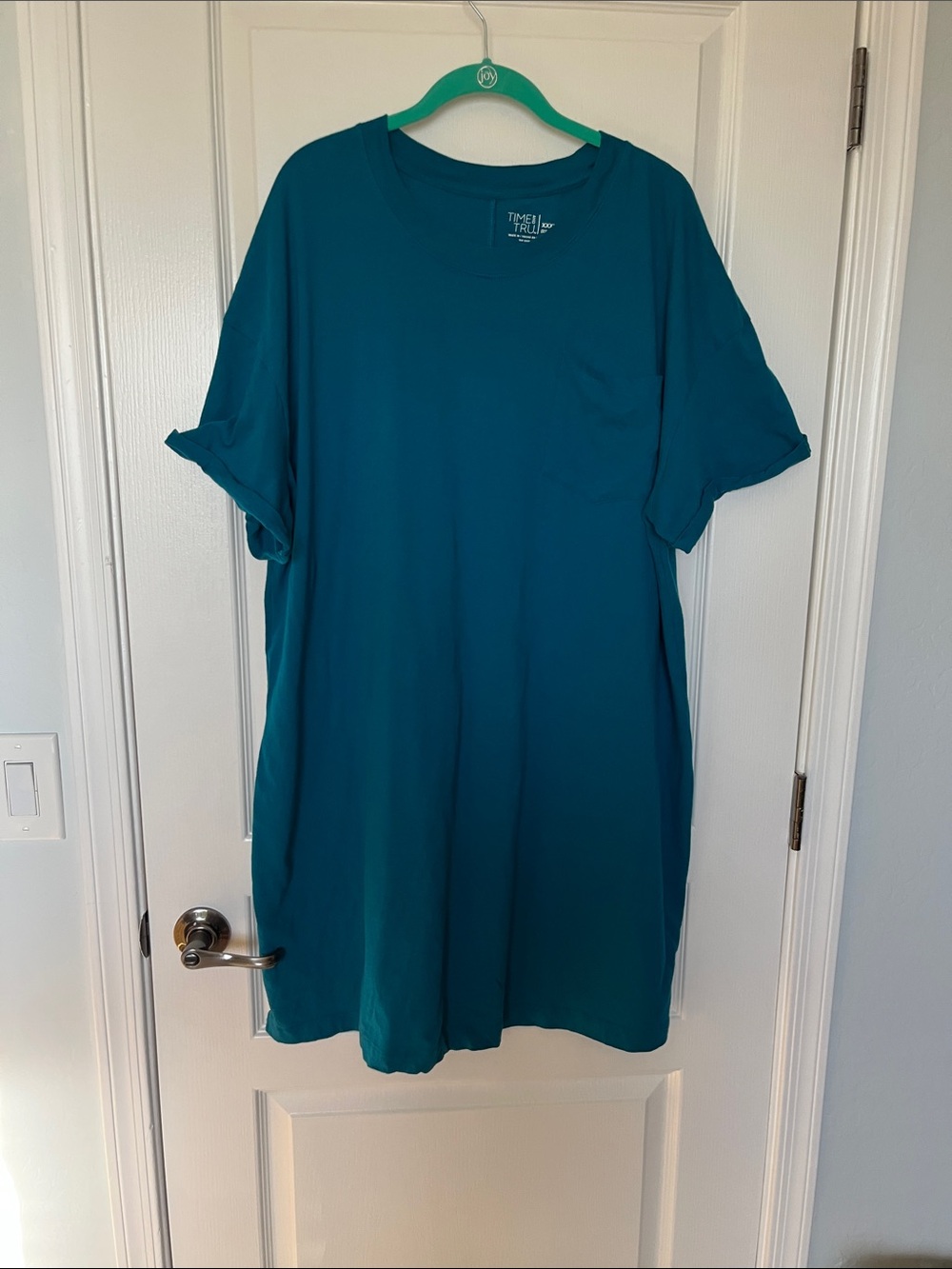 Time and Tru Teal Short Sleeve Crew Neck Tee